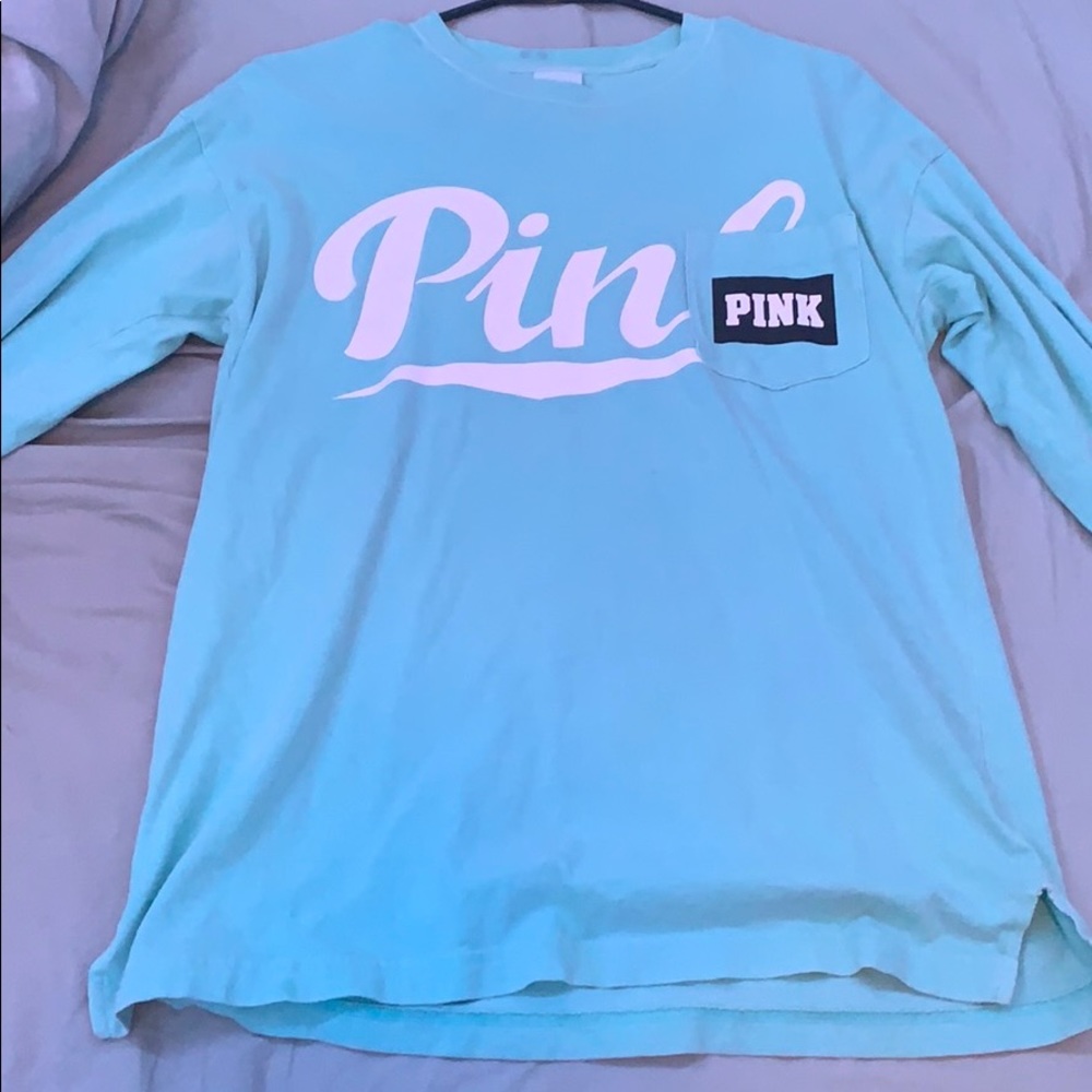 Long sleeve pink brand shirt